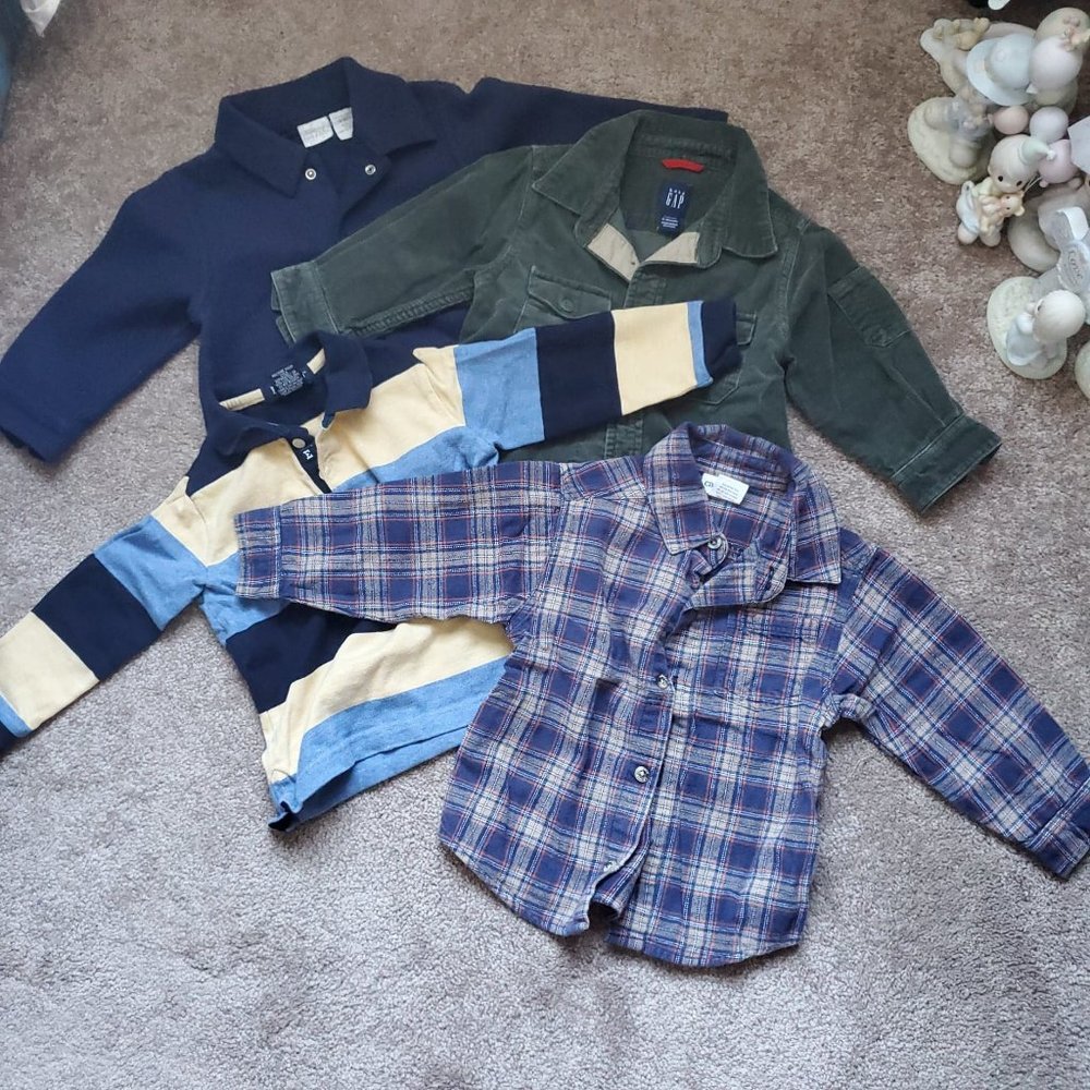 Toddler Long Sleeved Shirts Lot, Boys 12-18Mos